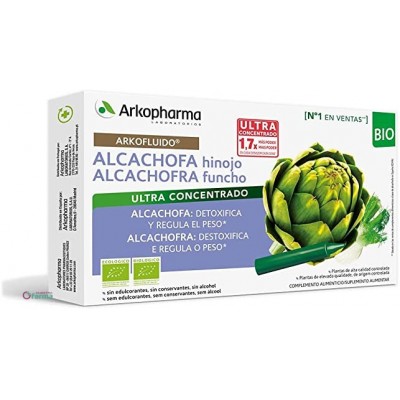 Comprar ARKOFLUIDO ALCACHOFA-HINOJO 10 AMPOLLAS BEBIBLES al mejor precio en NuestraFarma, tu farmacia online