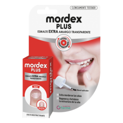 Comprar MORDEX PLUS ESMALTE EXTRA AMARGO TRANSPARENTE CON PINCEL 9 ML al mejor precio en NuestraFarma, tu farmacia online