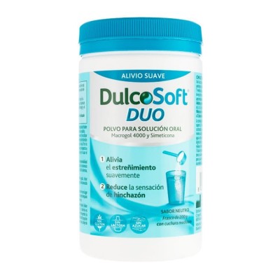 Comprar DULCOSOFT DUO POLVO PARA SOLUCION ORAL SABOR NEUTRO 200 G al mejor precio en NuestraFarma, tu farmacia online