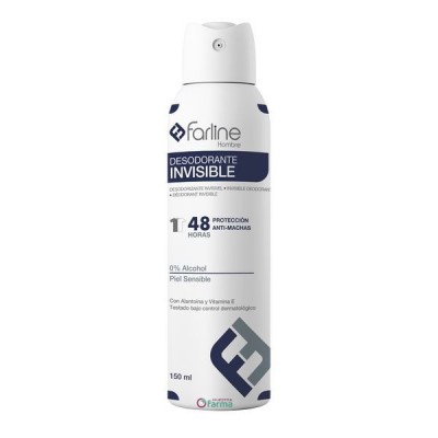 Comprar FARLINE HOMBRE DESODORANTE INVISIBLE SPRAY 150 ML al mejor precio en NuestraFarma, tu farmacia online