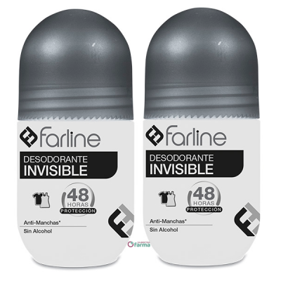 Comprar FARLINE DESODORANTE INVISIBLE ROLL ON DUPLO 2 X 50 ML al mejor precio en NuestraFarma, tu farmacia online