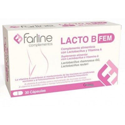 Comprar FARLINE LACTO B FEM 30 CAPSULAS al mejor precio en NuestraFarma, tu farmacia online