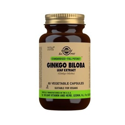 Comprar SOLGAR GINKGO BILOBA EXTRACTO DE HOJA 60 CAPSULAS VEGETALES al mejor precio en NuestraFarma, tu farmacia online
