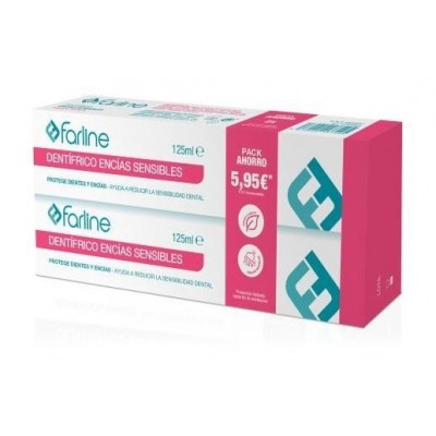 Comprar FARLINE PASTA DE DIENTES ENCIAS SENSIBLES DUPLO 2 TUBOS 125 ML al mejor precio en NuestraFarma, tu farmacia online