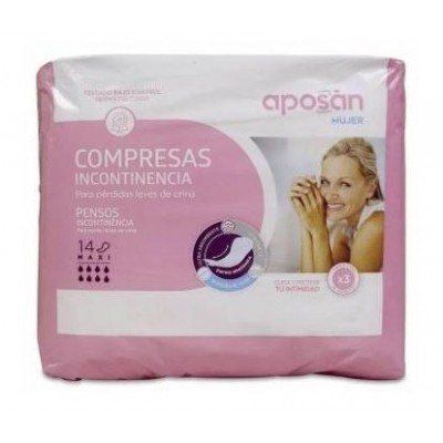 Comprar COMPRESA INCONTINENCIA ORINA LIGERA APOSAN MAXI 14 UNIDADES al mejor precio en NuestraFarma, tu farmacia online