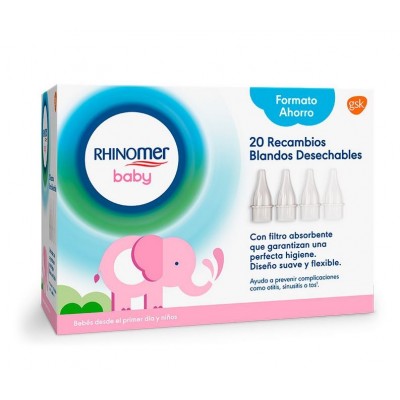 Comprar RHINOMER BABY 20 RECAMBIOS BLANDOS DESECHABLES al mejor precio en NuestraFarma, tu farmacia online