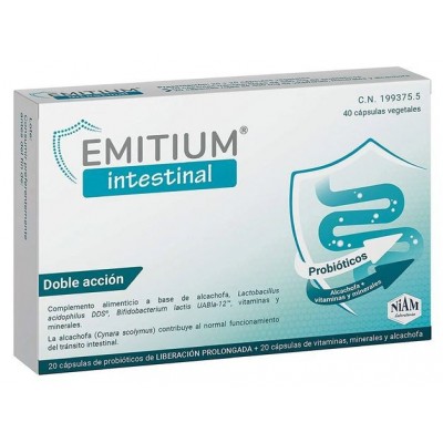 Comprar EMITIUM INTESTINAL 40 CAPSULAS al mejor precio en NuestraFarma, tu farmacia online