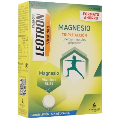Comprar LEOTRON MAGNESIO 54 COMPRIMIDOS EFERVESCENTES al mejor precio en NuestraFarma, tu farmacia online