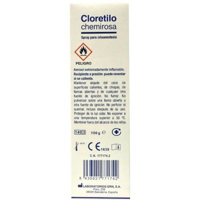 Comprar CLORETILO CHEMIROSA SPRAY PARA CRIOANESTESIA 100 G al mejor precio en NuestraFarma, tu farmacia online