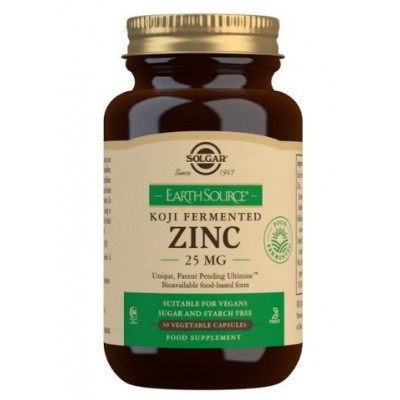 Comprar SOLGAR EARTH SOURCE KOJI ZINC 25 MG (ZINC FERMENTADO) 30 CAPSULAS VEGETALES al mejor precio en NuestraFarma, tu farmacia online