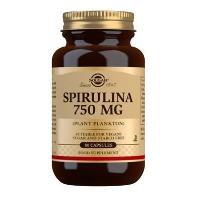 Comprar SOLGAR ESPIRULINA 750 MG (PLANCTON) 80 CAPSULAS VEGETALES al mejor precio en NuestraFarma, tu farmacia online