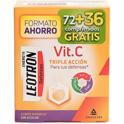 Comprar LEOTRON VITAMINA C 72 + 36 COMPRIMIDOS EFERVESCENTES al mejor precio en NuestraFarma, tu farmacia online