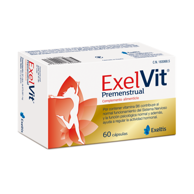 Comprar EXELVIT PREMENSTRUAL 60 CAPSULAS al mejor precio en NuestraFarma, tu farmacia online