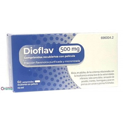 Comprar DIOFLAV 500 MG 60 COMPRIMIDOS RECUBIERTOS al mejor precio en NuestraFarma, tu farmacia online