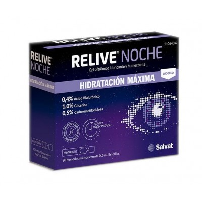 Comprar RELIVE NOCHE HIDRATACION MAXIMA 20 MONODOSIS al mejor precio en NuestraFarma, tu farmacia online
