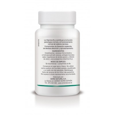 Comprar SORIA NATURAL VITAMINA B12 LIBERACION SOSTENIDA 1000 MCG 200 COMPRIMIDOS al mejor precio en NuestraFarma, tu farmacia online