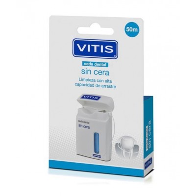 Comprar VITIS SEDA DENTAL SIN CERA 50 M al mejor precio en NuestraFarma, tu farmacia online