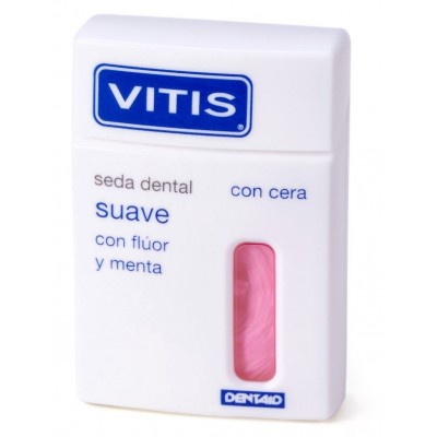 Comprar VITIS SEDA DENTAL SUAVE CON FLUOR Y MENTA 50 M al mejor precio en NuestraFarma, tu farmacia online