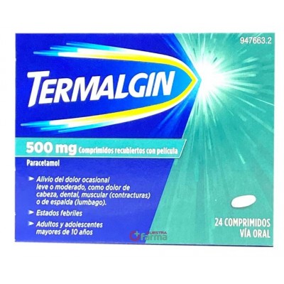 Comprar TERMALGIN 500 MG 24 COMPRIMIDOS RECUBIERTOS al mejor precio en NuestraFarma, tu farmacia online
