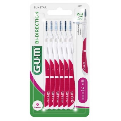 Comprar GUM CEPILLO INTERDENTAL GUM BI-DIRECTION 1.2 MM 6 UNIDADES al mejor precio en NuestraFarma, tu farmacia online