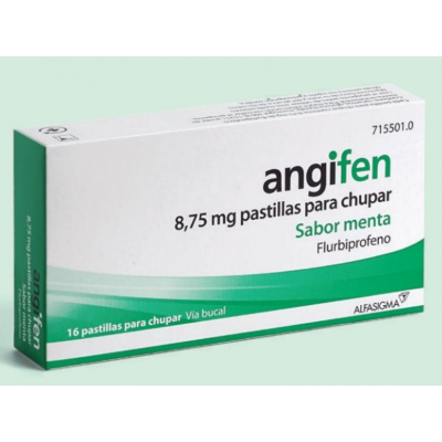 Comprar ANGIFEN 8,75 MG 16 PASTILLAS PARA CHUPAR (SABOR MENTA) al mejor precio en NuestraFarma, tu farmacia online