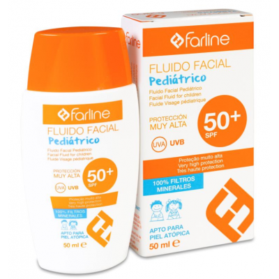 Comprar FARLINE FLUIDO FACIAL PEDIATRICO APTO PARA PIEL ATOPICA SPF 50+ 50 ML al mejor precio en NuestraFarma, tu farmacia online