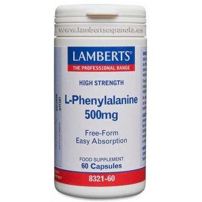 Comprar LAMBERTS L-FENILALANINA 500 MG 60 CAPSULAS al mejor precio en NuestraFarma, tu farmacia online