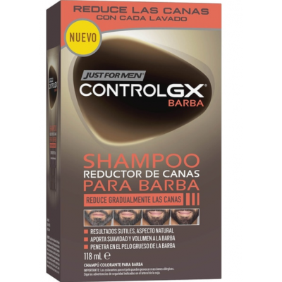 Comprar JUST FOR MEN CONTROL GX REDUCTOR DE CANAS CHAMPU PARA BARBA 118 ML al mejor precio en NuestraFarma, tu farmacia online
