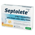 SEPTOLETE 3 MG/1 MG 16 PASTILLAS PARA CHUPAR (SABOR MIEL Y LIMON)