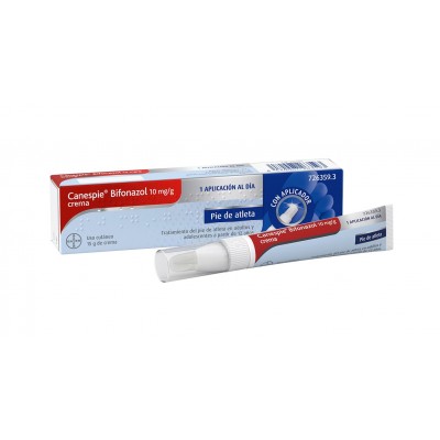 Comprar CANESPIE BIFONAZOL 10 mg/g CREMA 1 TUBO 15 g + APLICADOR al mejor precio en NuestraFarma, tu farmacia online