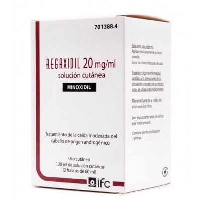 Comprar REGAXIDIL 20 MG/ML SOLUCION CUTANEA 2 FRASCOS 60 ML al mejor precio en NuestraFarma, tu farmacia online