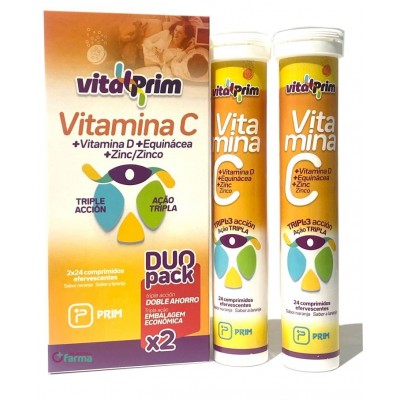 Comprar VITALPRIM VITAMINA C EFERVESCENTE DUO PACK 48 COMPRIMIDOS al mejor precio en NuestraFarma, tu farmacia online