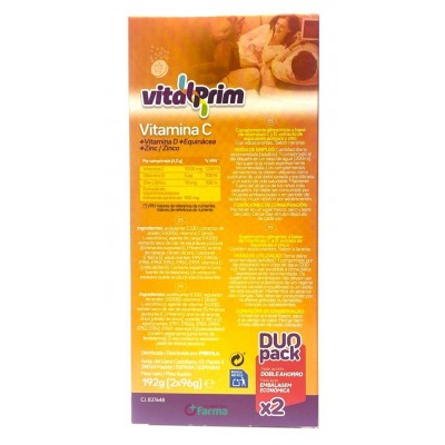 Comprar VITALPRIM VITAMINA C EFERVESCENTE DUO PACK 48 COMPRIMIDOS al mejor precio en NuestraFarma, tu farmacia online