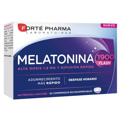 Comprar FORTÉ PHARMA MELATONINA 1900 FLASH 30 COMPRIMIDOS BUCODISPERSABLES al mejor precio en NuestraFarma, tu farmacia online
