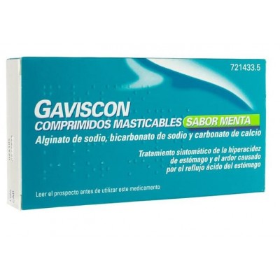 Comprar GAVISCON 24 COMPRIMIDOS MASTICABLES (SABOR MENTA) al mejor precio en NuestraFarma, tu farmacia online