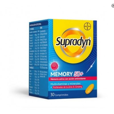 Comprar SUPRADYN MEMORY 50+ 30 COMPRIMIDOS al mejor precio en NuestraFarma, tu farmacia online