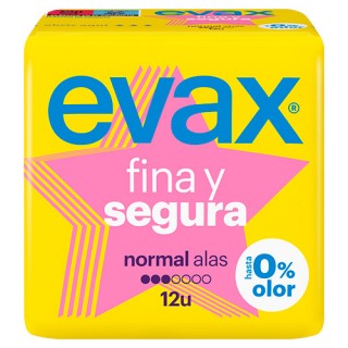 EVAX FINA Y SEGURA NORMAL COMPRESAS CON ALAS 12 UNIDADES