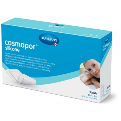 Comprar COSMOPOR SILICONE APOSITO ESTERIL 5 UNIDADES 15 CM X 8 CM al mejor precio en NuestraFarma, tu farmacia online
