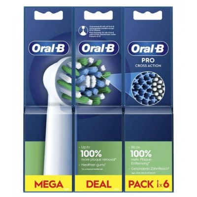 Comprar ORAL-B PRO CROSS ACTION CABEZALES DE RECAMBIO CEPILLO DENTAL ELECTRICO 6 UNIDADES al mejor precio en NuestraFarma, tu farmacia online