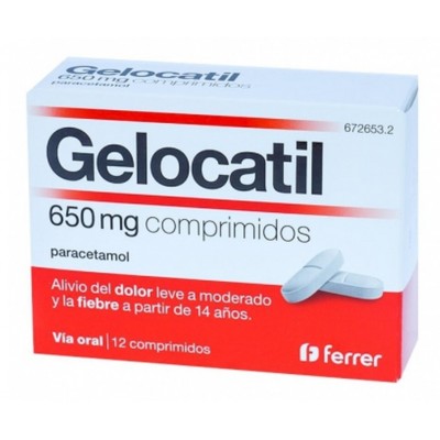 Comprar GELOCATIL 650 MG 12 COMPRIMIDOS (TIRAS) al mejor precio en NuestraFarma, tu farmacia online