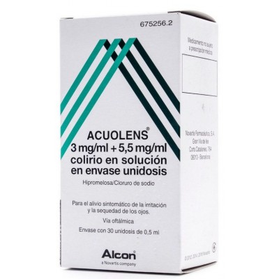 Comprar ACUOLENS 3 mg/ml + 5,5 mg/ml COLIRIO EN SOLUCION 30 MONODOSIS 0,5 ml al mejor precio en NuestraFarma, tu farmacia online