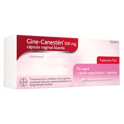 Comprar GINE-CANESTEN 500 MG 1 CAPSULA VAGINAL BLANDA al mejor precio en NuestraFarma, tu farmacia online