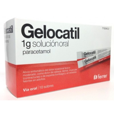 Comprar GELOCATIL 1 G 10 SOBRES SOLUCION ORAL al mejor precio en NuestraFarma, tu farmacia online