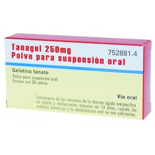 TANAGEL 250 mg 20 SOBRES POLVO PARA SUSPENSION ORAL
