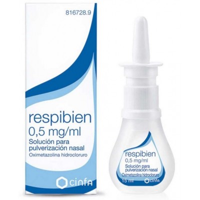 Comprar RESPIBIEN 0,5 MG/ML SOLUCION PARA PULVERIZACION NASAL 1 FRASCO 15 ML al mejor precio en NuestraFarma, tu farmacia online