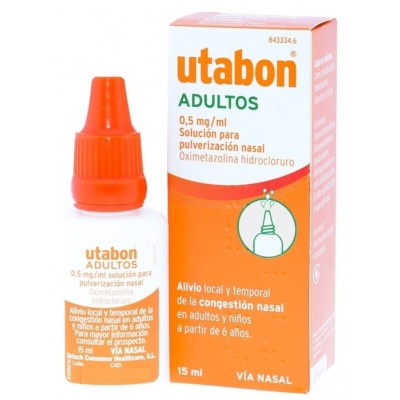 Comprar UTABON ADULTOS 0,5 mg/ml SOLUCION PARA PULVERIZACION NASAL 1 FRASCO 15 ml al mejor precio en NuestraFarma, tu farmacia online