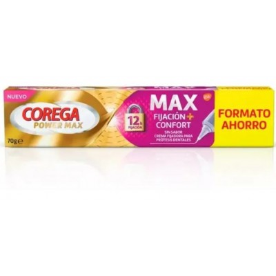 Comprar COREGA MAX FIJACION + CONFORT SIN SABOR CREMA FIJADORA PARA PROTESIS DENTALES 70 G al mejor precio en NuestraFarma, tu farmacia online