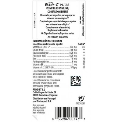Comprar SOLGAR ESTER-C PLUS INMUNE COMPLEX 60 CAPSULAS BLANDAS al mejor precio en NuestraFarma, tu farmacia online