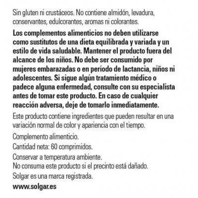 Comprar SOLGAR GLUCOSAMINA CONDROITINA MSM 60 COMPRIMIDOS al mejor precio en NuestraFarma, tu farmacia online