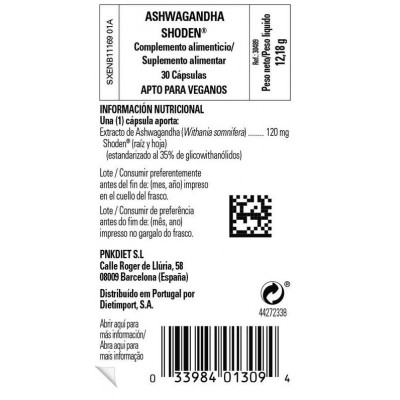 Comprar SOLGAR ASHWAGANDHA SHODEN 30 CAPSULAS al mejor precio en NuestraFarma, tu farmacia online